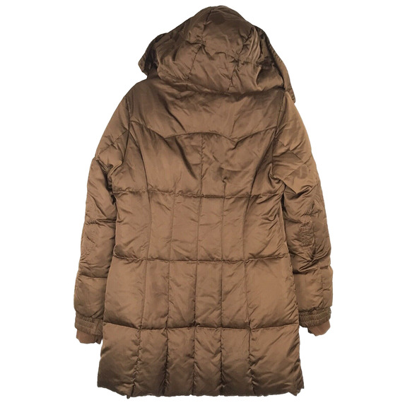 1 Madison Parka Down Puffer Cognac Brown Hooded Pockets Medium FLAW - Picture 10 of 15